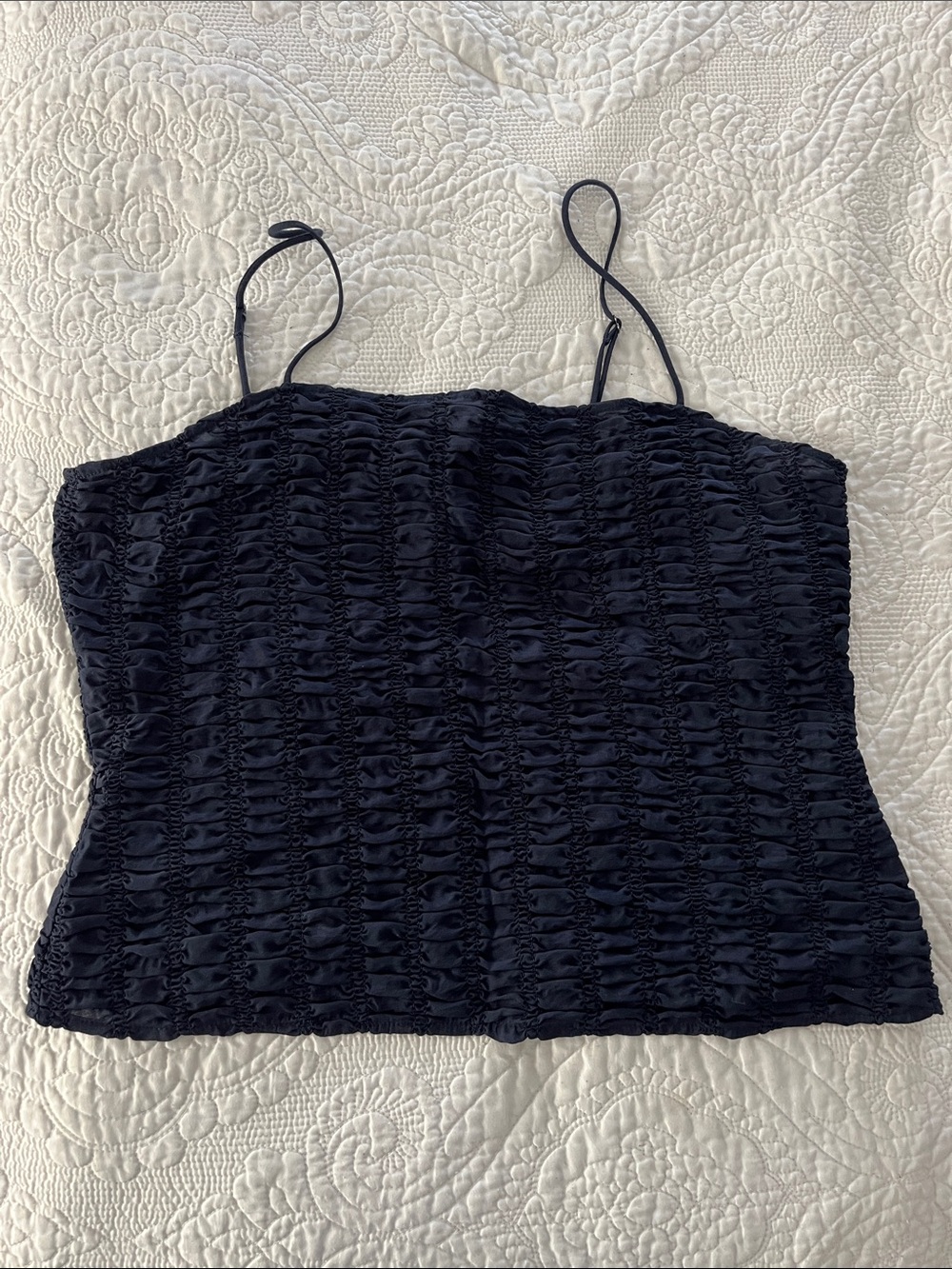 Banana Republic Navy Smocked Spaghetti Strap Camisole
